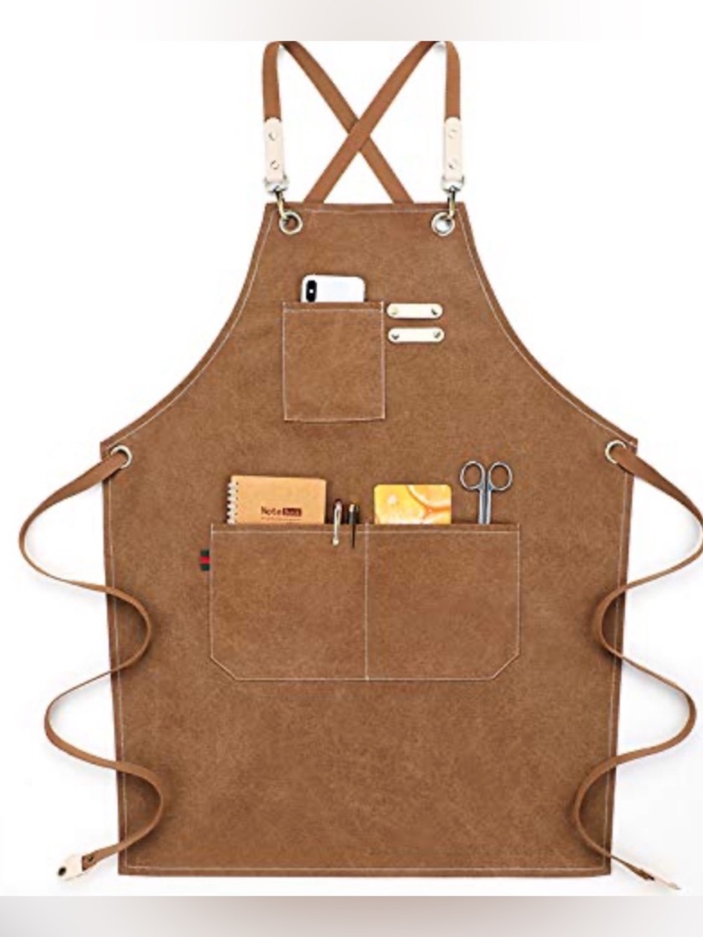 Heavy Duty Camel Khaki Canvas Kitchen Bartender Apron